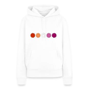 Subtle Lesbian Pride flowers - Women’s Premium Organic Hoodie - white - Front - Julia (174cm)
