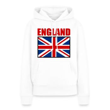 angleterre - Sweat à capuche Premium bio Femme - blanc - Devant - Julia (174cm)