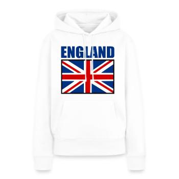 angleterre - Sweat à capuche Premium bio Femme - blanc - Devant - Julia (174cm)