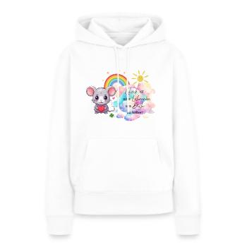 Süßes Maus-Design für die beste Lehrerin - Frauen Premium Bio Hoodie - Weiß - Vorne - Julia (174cm)