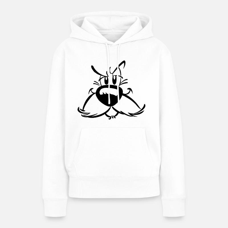 Astérix y Obélix - Disfraz de Idéfix - Sudadera con capucha prémium ecológica para mujer - blanco