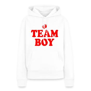 Team boy - Sweat à capuche Premium bio Femme - blanc - Devant - Julia (174cm)