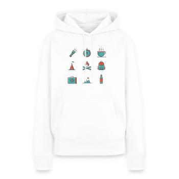 Wanderlust - Frauen Premium Bio Hoodie - Weiß - Vorne - Julia (174cm)