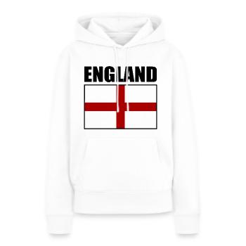England - Frauen Premium Bio Hoodie - Weiß - Vorne - Julia (174cm)