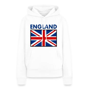 angleterre - Sweat à capuche Premium bio Femme - blanc - Devant - Julia (174cm)