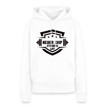Never Skip Steroids Day - Frauen Premium Bio Hoodie - Weiß - Vorne - Julia (174cm)
