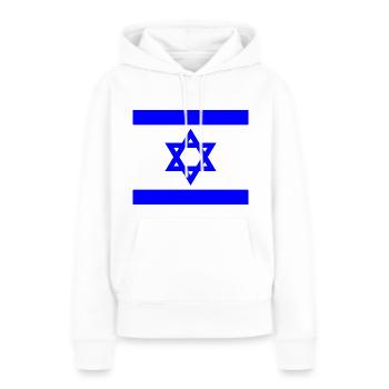 Israël - Sweat à capuche Premium bio Femme - blanc - Devant - Julia (174cm)