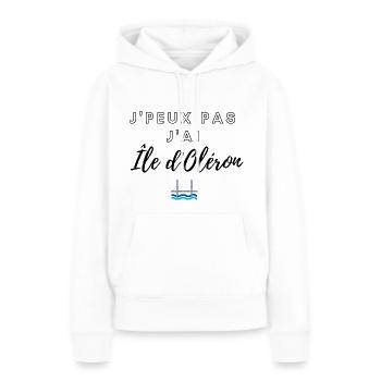 J'PEUX PAS J'AI ÎLE D'OLÉRON! - Sweat à capuche Premium bio Femme - blanc - Devant - Julia (174cm)