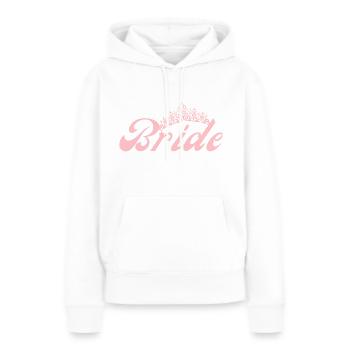 Bride Krone - Future Bride be - Boutique Premium JGA - Sweat à capuche Premium bio Femme - blanc - Devant - Julia (174cm)