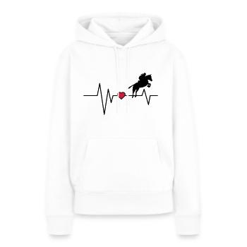 Herzschlag Springreiter - Frauen Premium Bio Hoodie - Weiß - Vorne - Julia (174cm)
