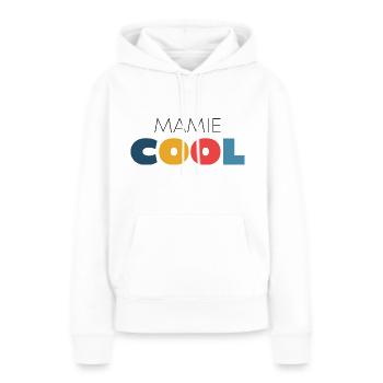 Mamie cool - Sweat à capuche Premium bio Femme - blanc - Devant - Julia (174cm)