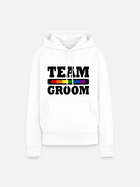 Team groom - Frauen Premium Bio Hoodie - Weiß