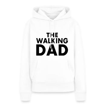 The walking dad - Sweat à capuche Premium bio Femme - blanc - Devant - Julia (174cm)