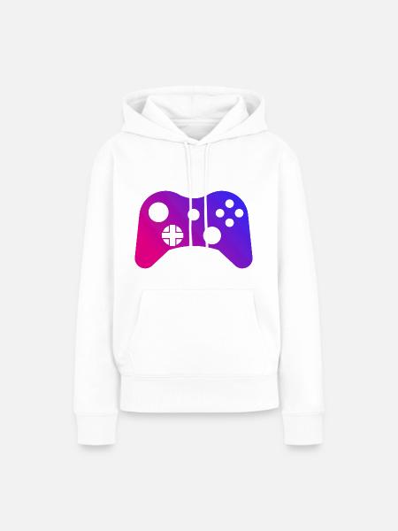 gaming controller gamer game - Frauen Premium Bio Hoodie - Weiß