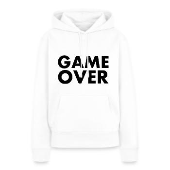 Game over - Sweat à capuche Premium bio Femme - blanc - Devant - Julia (174cm)
