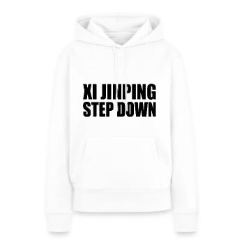 Xi jinping step down - Sweat à capuche Premium bio Femme - blanc - Devant - Julia (174cm)