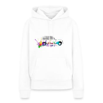 4L couleurs trophyste - Sweat à capuche Premium bio Femme - blanc - Devant - Julia (174cm)