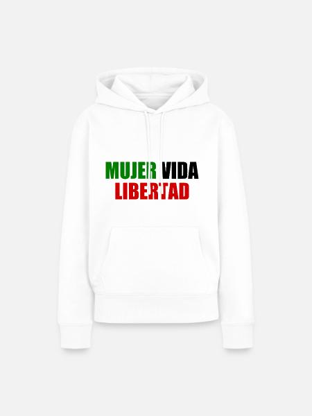 mujer vida libertad - Frauen Premium Bio Hoodie - Weiß