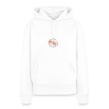 Approved Stempel – 2 Farben - Frauen Premium Bio Hoodie - Weiß - Vorne - Julia (174cm)