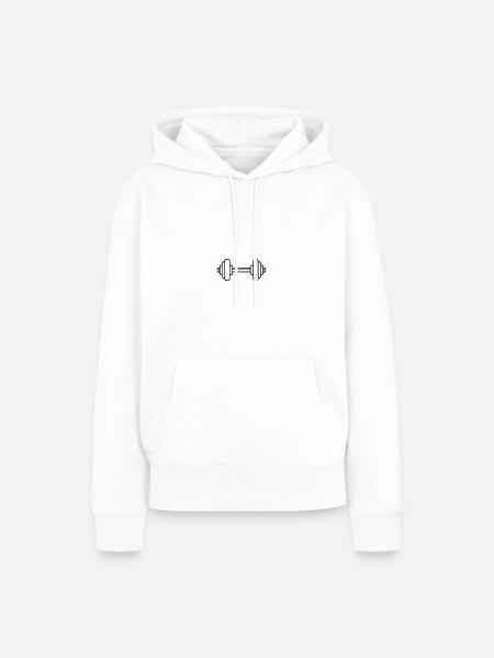 Hantel - Frauen Premium Bio Hoodie - Weiß