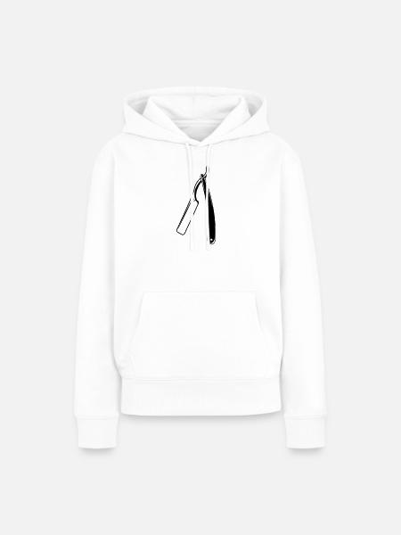 Rasiermessertransparentes Schattenbild - Frauen Premium Bio Hoodie - Weiß