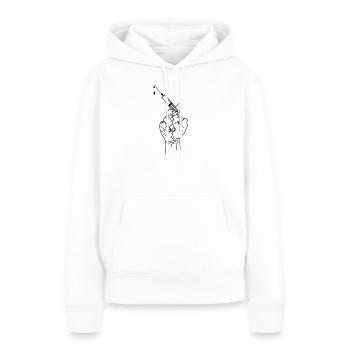 Impfspritze in der Hand - Frauen Premium Bio Hoodie - Weiß - Vorne - Julia (174cm)