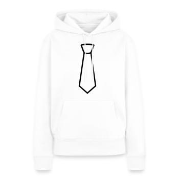 Cravate - Sweat à capuche Premium bio Femme - blanc - Devant - Julia (174cm)