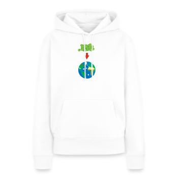 Erbsen auf der Erde - Frauen Premium Bio Hoodie - Weiß - Vorne - Julia (174cm)