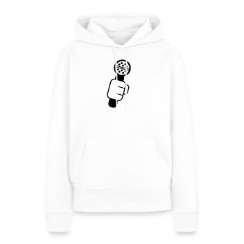 Microphone Check Mikrophon, Mikrofon, Mike, MC, Hi - Frauen Premium Bio Hoodie - Weiß - Vorne - Julia (174cm)