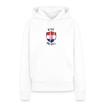 Geteilter Kroatien-Schild - Frauen Premium Bio Hoodie - Weiß - Vorne - Julia (174cm)