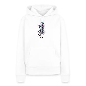 Art vif de la Bicycle Burst - Sweat à capuche Premium bio Femme - blanc - Devant - Julia (174cm)