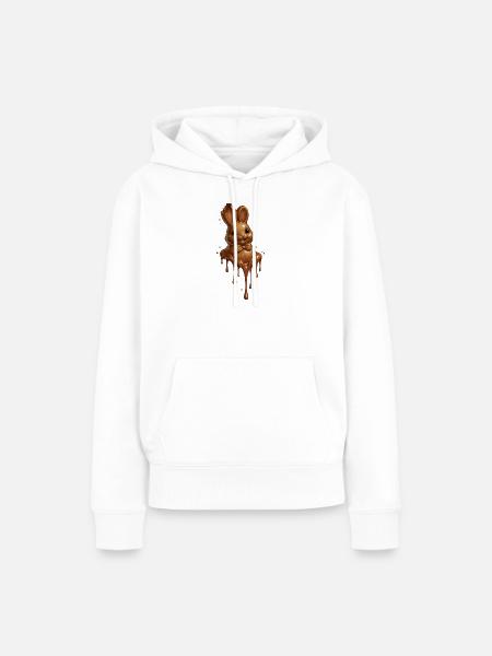 Schmelzender Schokohase  - Frauen Premium Bio Hoodie - Weiß
