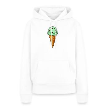 Minz Schoko Eis Kugel - Frauen Premium Bio Hoodie - Weiß - Vorne - Julia (174cm)