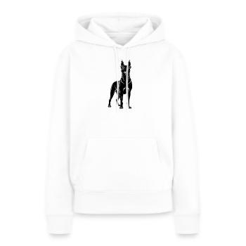Malinois belge - Sweat à capuche Premium bio Femme - blanc - Devant - Julia (174cm)