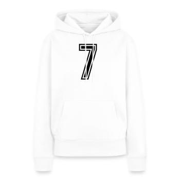 7 Symbole numérique - Sweat à capuche Premium bio Femme - blanc - Devant - Julia (174cm)