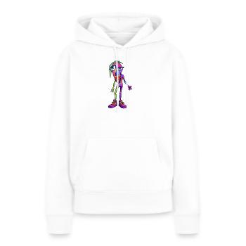Personnage coloré et abstrait du fumeur - Sweat à capuche Premium bio Femme - blanc - Devant - Julia (174cm)