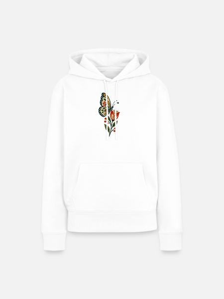 Schmetterlinge Schöner Schmetterling - Frauen Premium Bio Hoodie - Weiß
