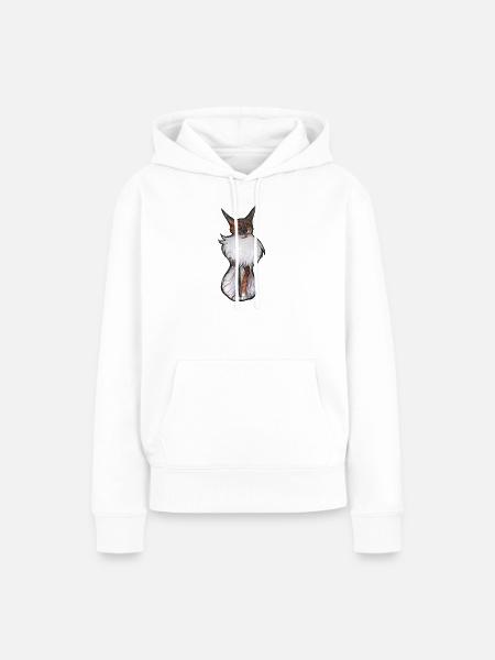 Verspieltes Calico-Katzenporträt - Frauen Premium Bio Hoodie - Weiß