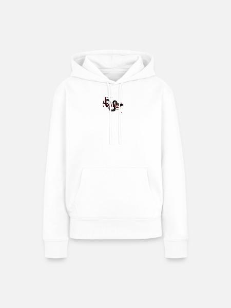 Savage-Schrift-Emblem - Frauen Premium Bio Hoodie - Weiß