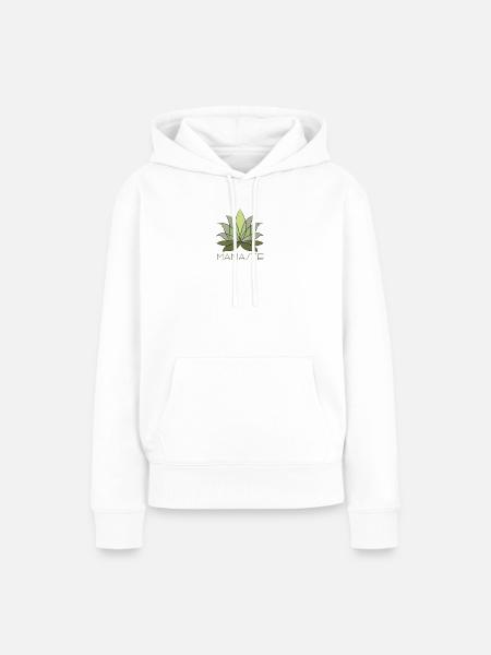 Grünes Blattstern Muster - Frauen Premium Bio Hoodie - Weiß