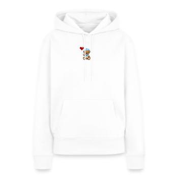 Pixel MiniBear Navy - Sweat à capuche Premium bio Femme - blanc - Devant - Julia (174cm)