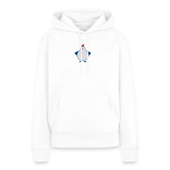 fette henne - Frauen Premium Bio Hoodie - Weiß - Vorne - Julia (174cm)
