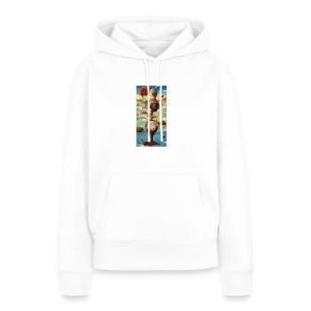 Surelism style sablier - Sweat à capuche Premium bio Femme - blanc - Devant - Julia (174cm)