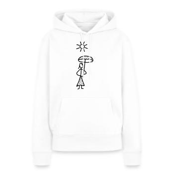 Frau mit Sonnenschirm - Frauen Premium Bio Hoodie - Weiß - Vorne - Julia (174cm)