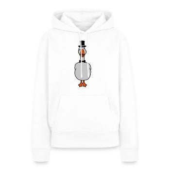 Sir Monokel Brille Gans - Frauen Premium Bio Hoodie - Weiß - Vorne - Julia (174cm)