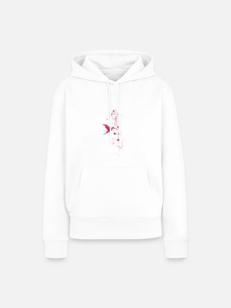 sternsterne,weiss,illustration,stern,kolibri,vogel - Frauen Premium Bio Hoodie - Weiß