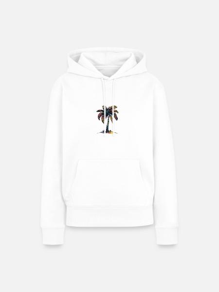 Palme Strand - Frauen Premium Bio Hoodie - Weiß