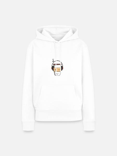 Zwinkern Kaffebecher Musik - Frauen Premium Bio Hoodie - Weiß