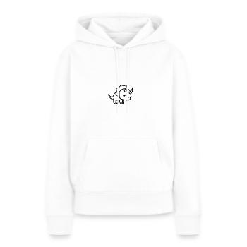 tricératops - Sweat à capuche Premium bio Femme - blanc - Devant - Julia (174cm)