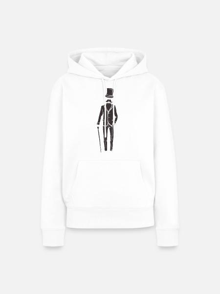 Gentleman im Anzug - Frauen Premium Bio Hoodie - Weiß